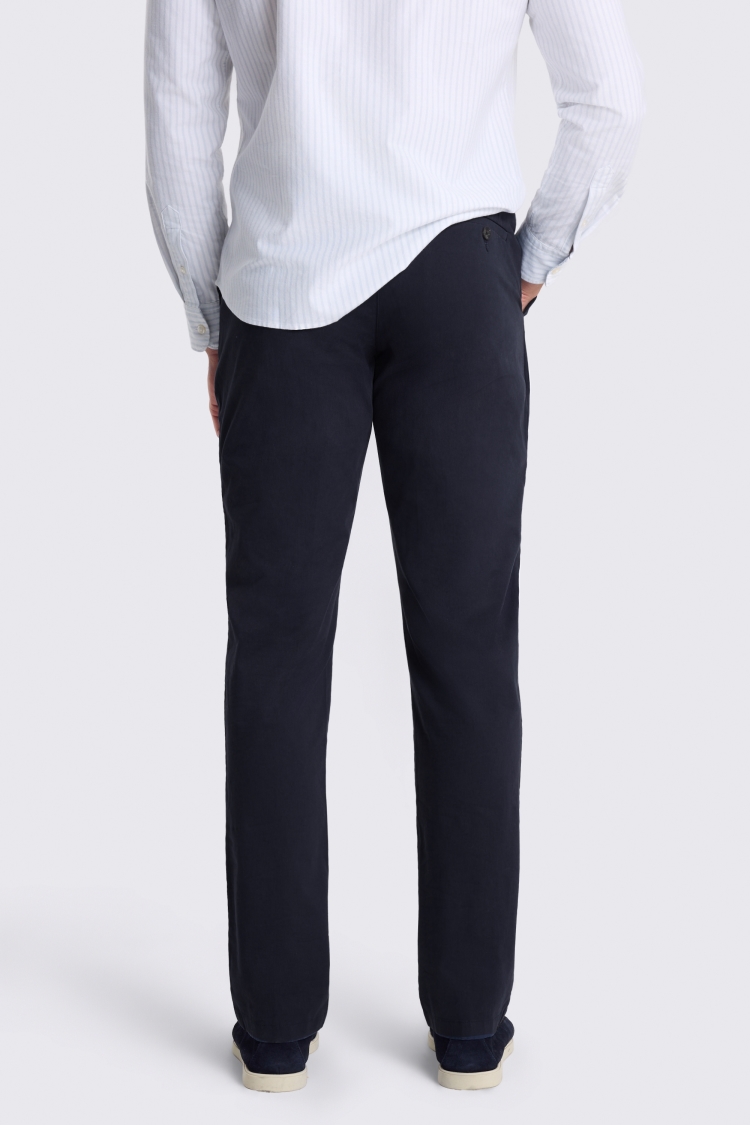 Navy Tailored Fit Cotton Chinos - Image 2