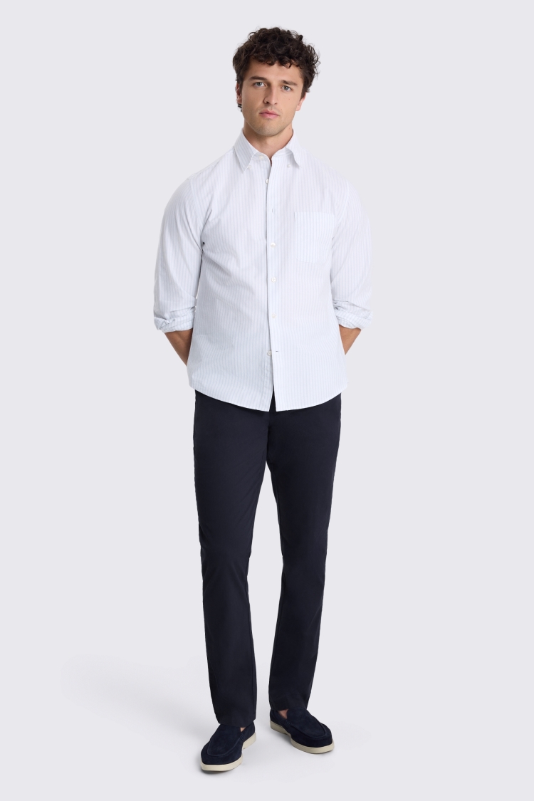 Navy Tailored Fit Cotton Chinos - Image 4
