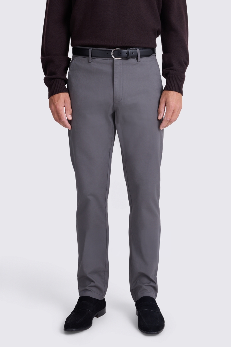 Graphite Tailored Fit Cotton Chinos