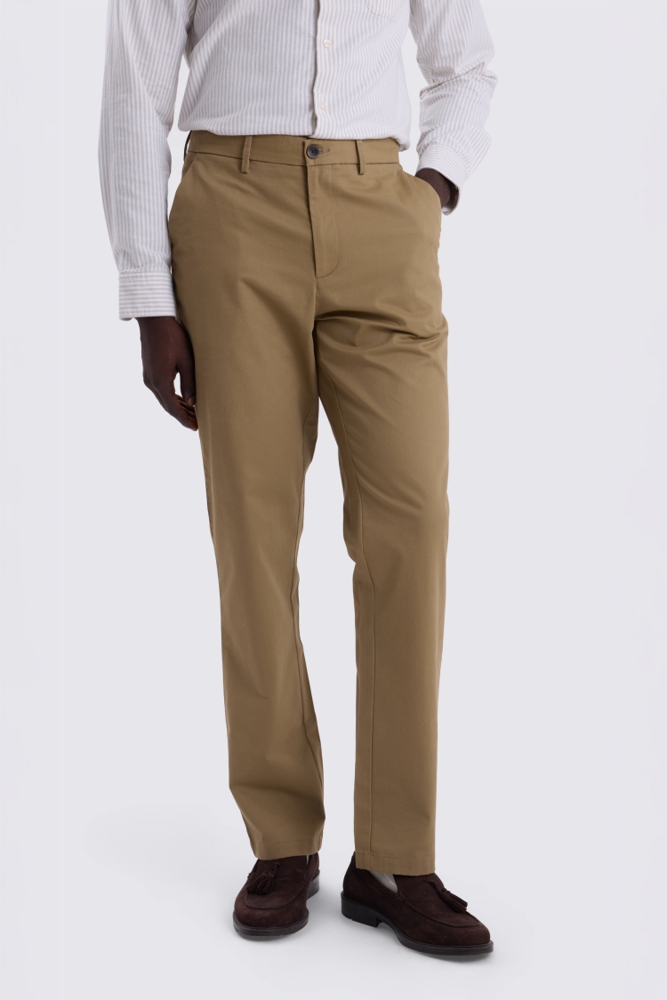 Tobacco Tailored Fit Cotton Chinos