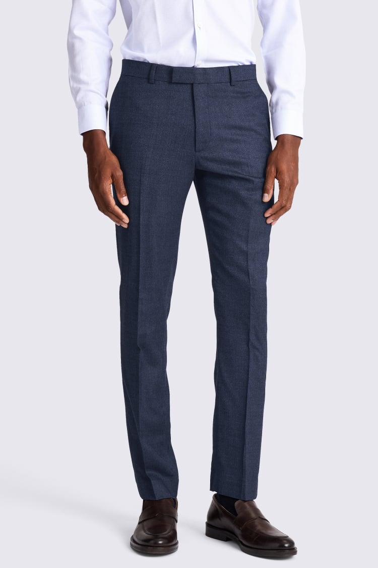 Blue Slim Fit Twisted Trousers