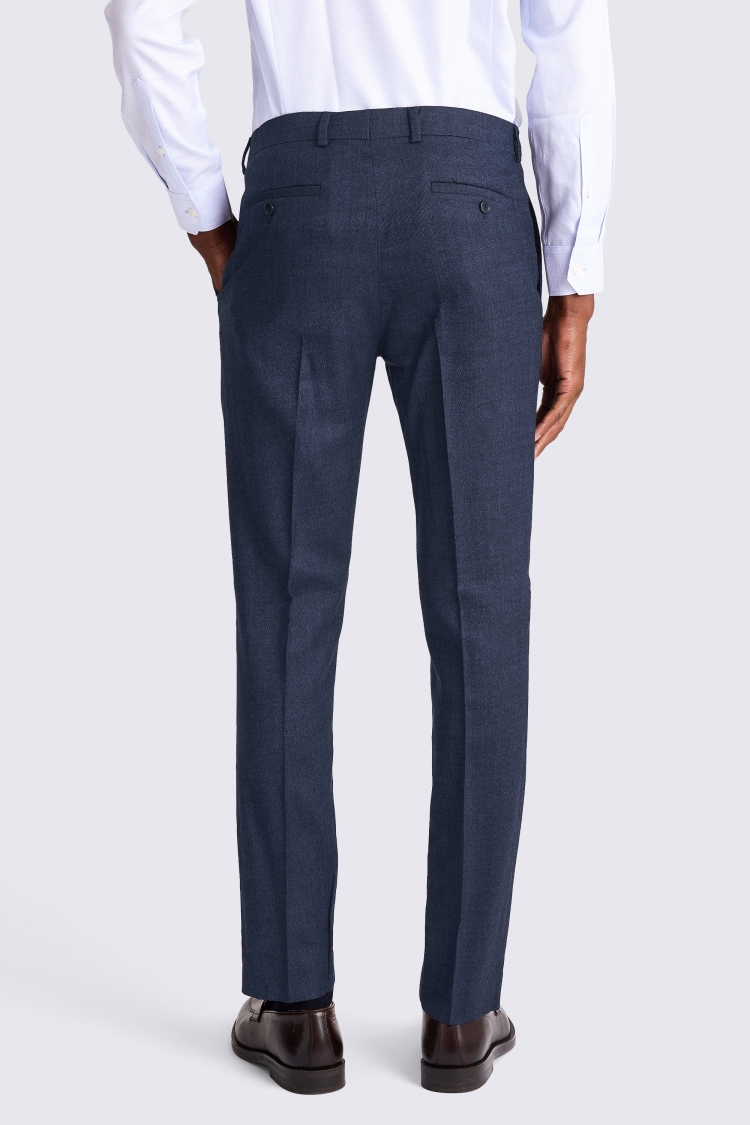 Blue Slim Fit Twisted Trousers - Image 2