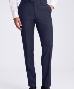 Navy Tailored Fit Twill Trousers