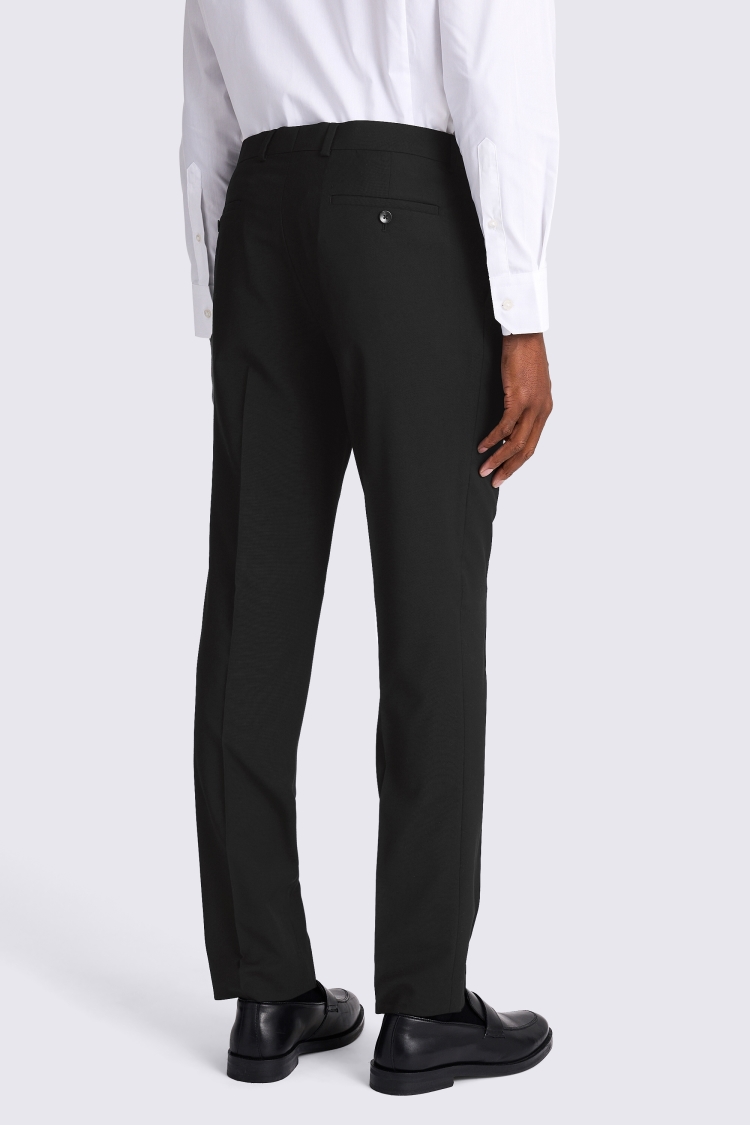 Black Slim Fit Stretch Trousers - Image 2