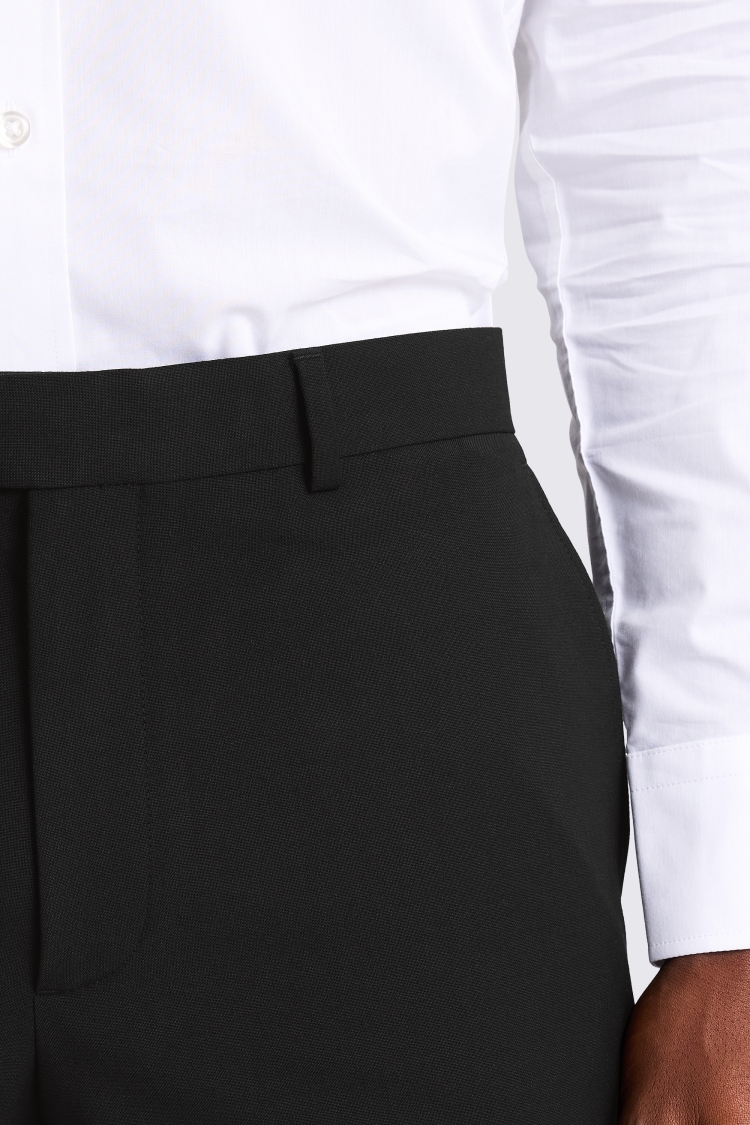 Black Slim Fit Stretch Trousers - Image 3