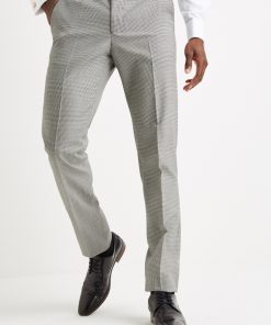 Tailored Fit Houndstooth Trousers