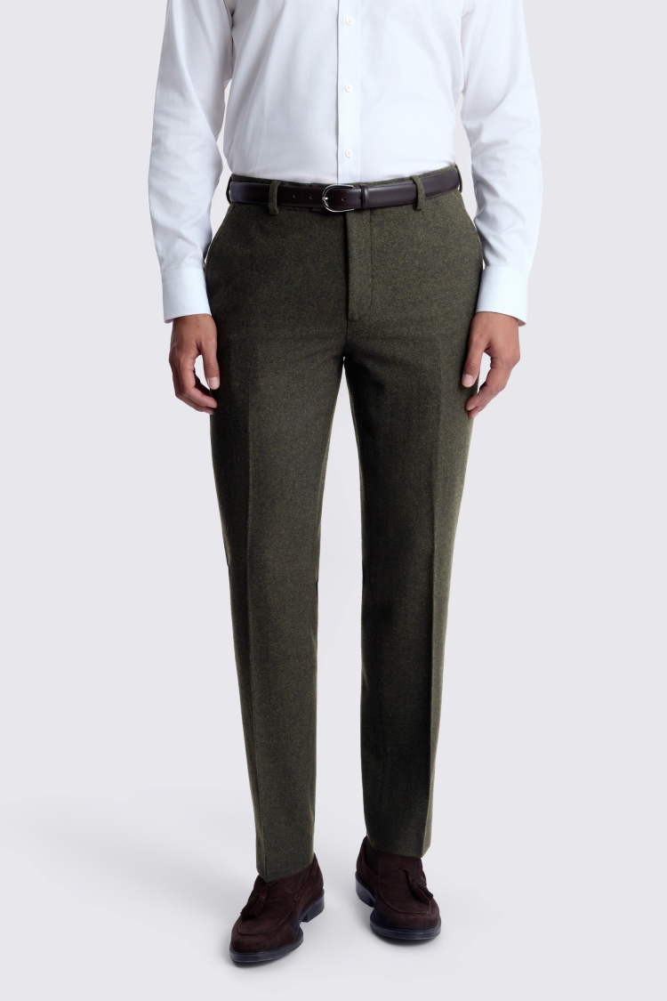 Khaki Slim Fit Donegal Trousers