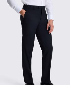 Black Tailored Fit Stretch Trousers