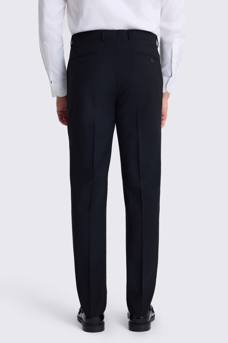 Black Tailored Fit Stretch Trousers - Image 2