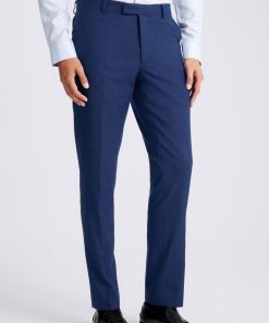 Blue Slim Fit Slub Trousers