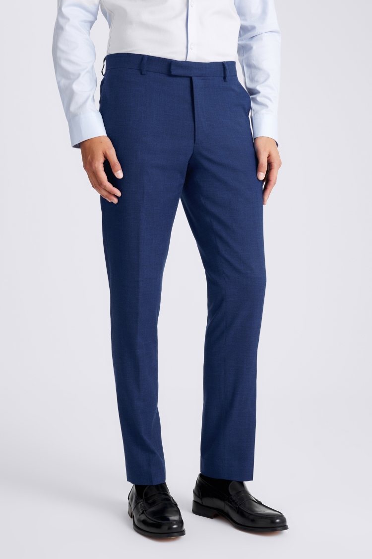Blue Slim Fit Slub Trousers