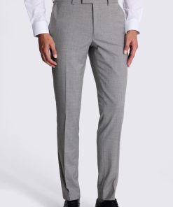 Grey Slim Fit Stretch Trousers