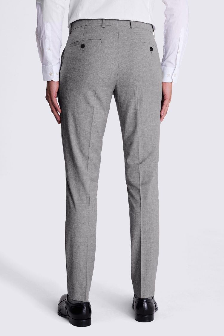 Grey Slim Fit Stretch Trousers - Image 2