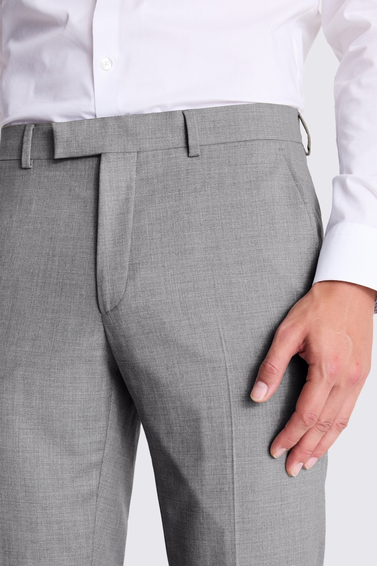 Grey Slim Fit Stretch Trousers - Image 3