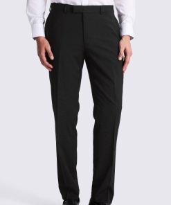 Black Regular Fit Stretch Trousers