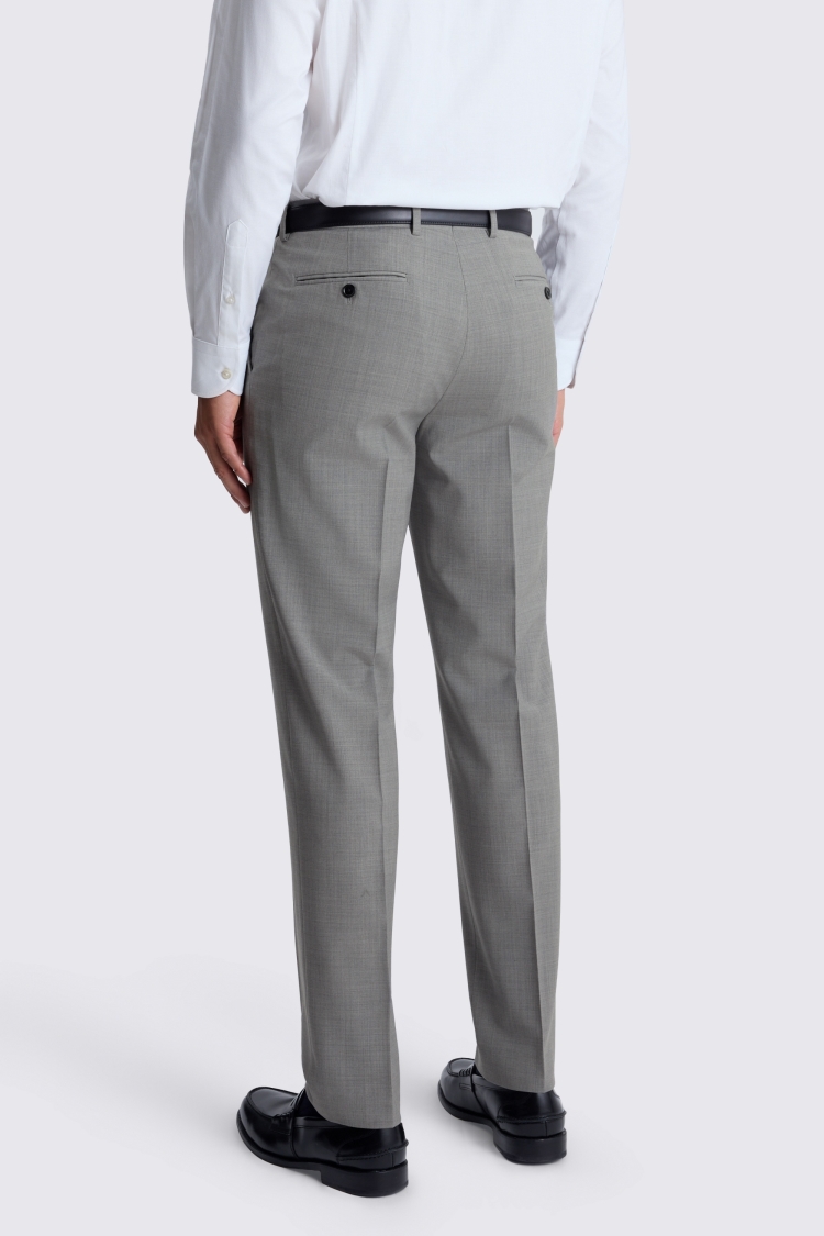 Light Grey Tailored Fit Marl Performance Trousers - Image 2