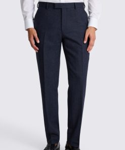 Ink Tailored Fit Herringbone Trousers