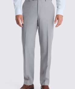 Light Grey Regular Fit Stretch Trousers
