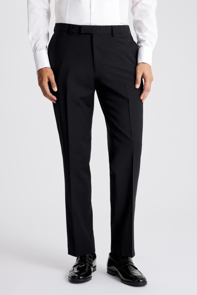 Black Regular Fit Dress Trousers