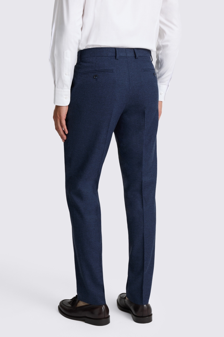 Blue Tailored Fit Flannel Trousers - Image 2