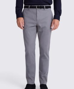 Grey Slim Fit Cotton Chinos