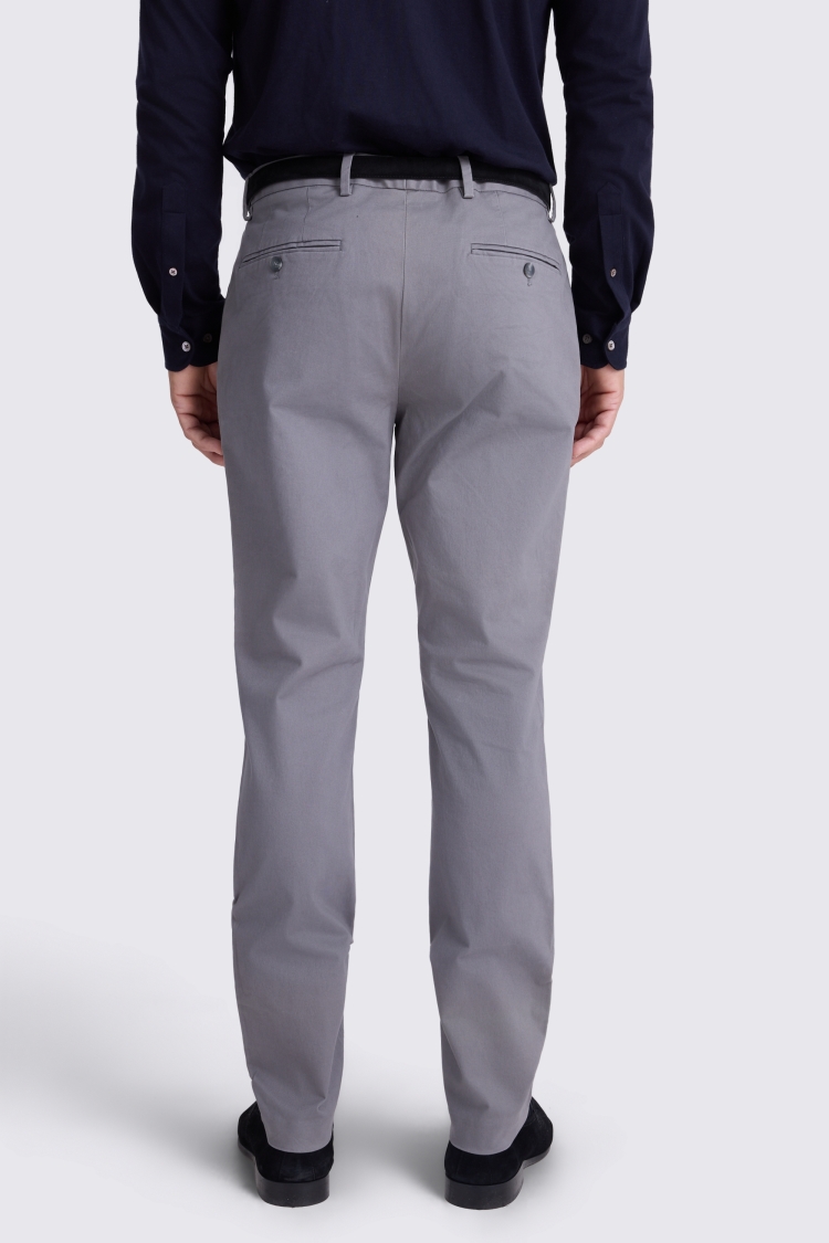 Grey Slim Fit Cotton Chinos - Image 2