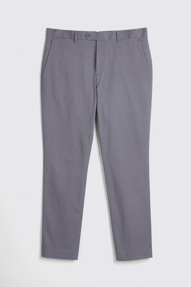 Grey Slim Fit Cotton Chinos - Image 5