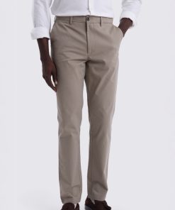 Dark Taupe Tailored Fit Cotton Chinos