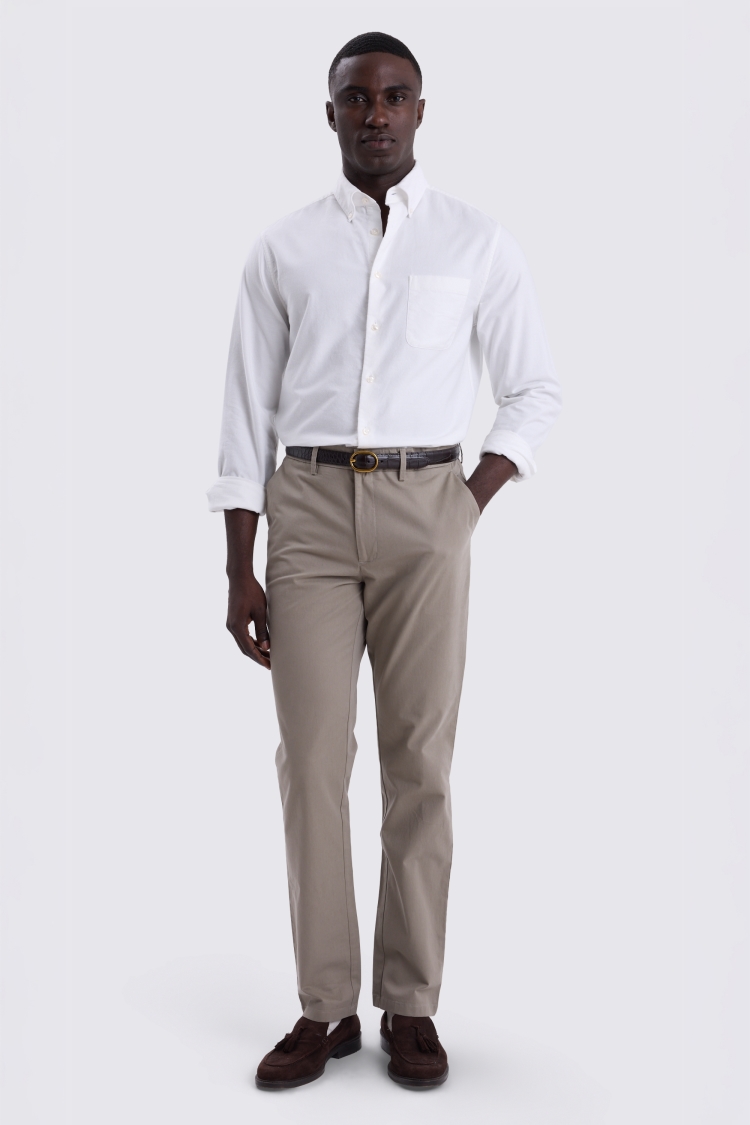 Dark Taupe Tailored Fit Cotton Chinos - Image 4