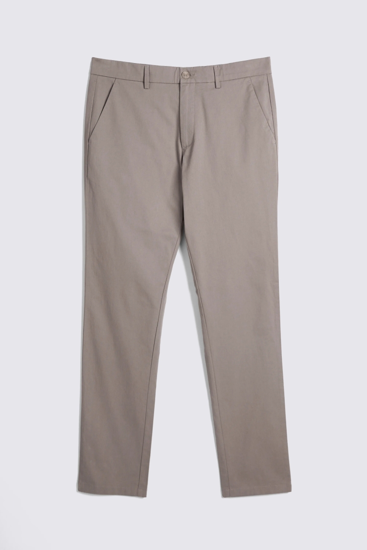 Dark Taupe Tailored Fit Cotton Chinos - Image 5