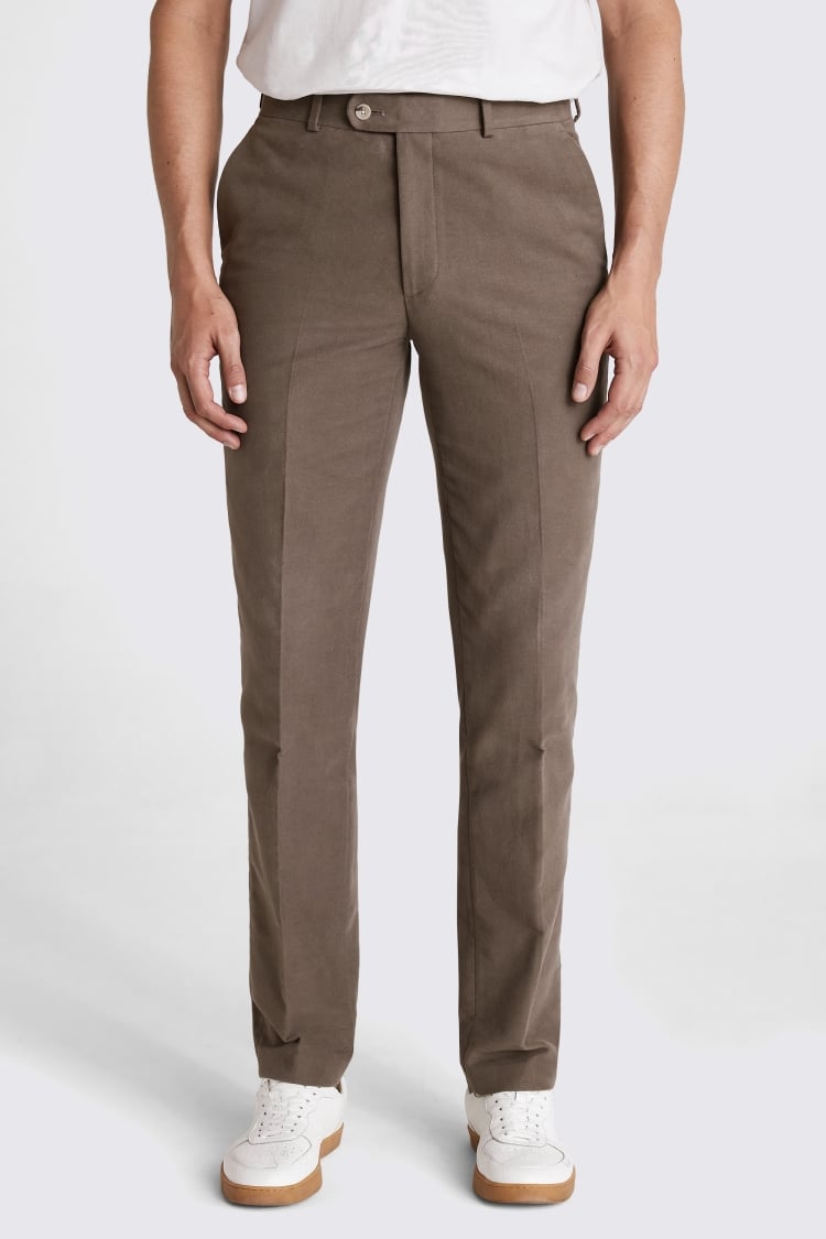 Taupe Italian Moleskin Trousers