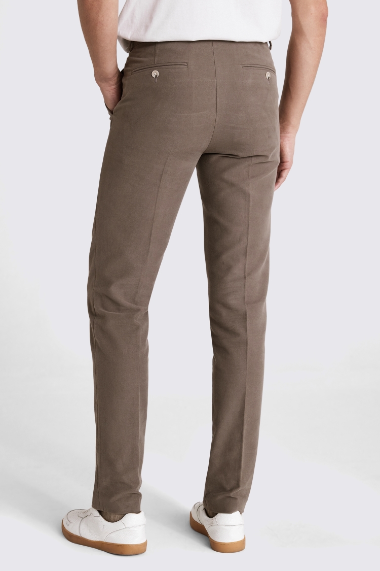 Taupe Italian Moleskin Trousers - Image 2