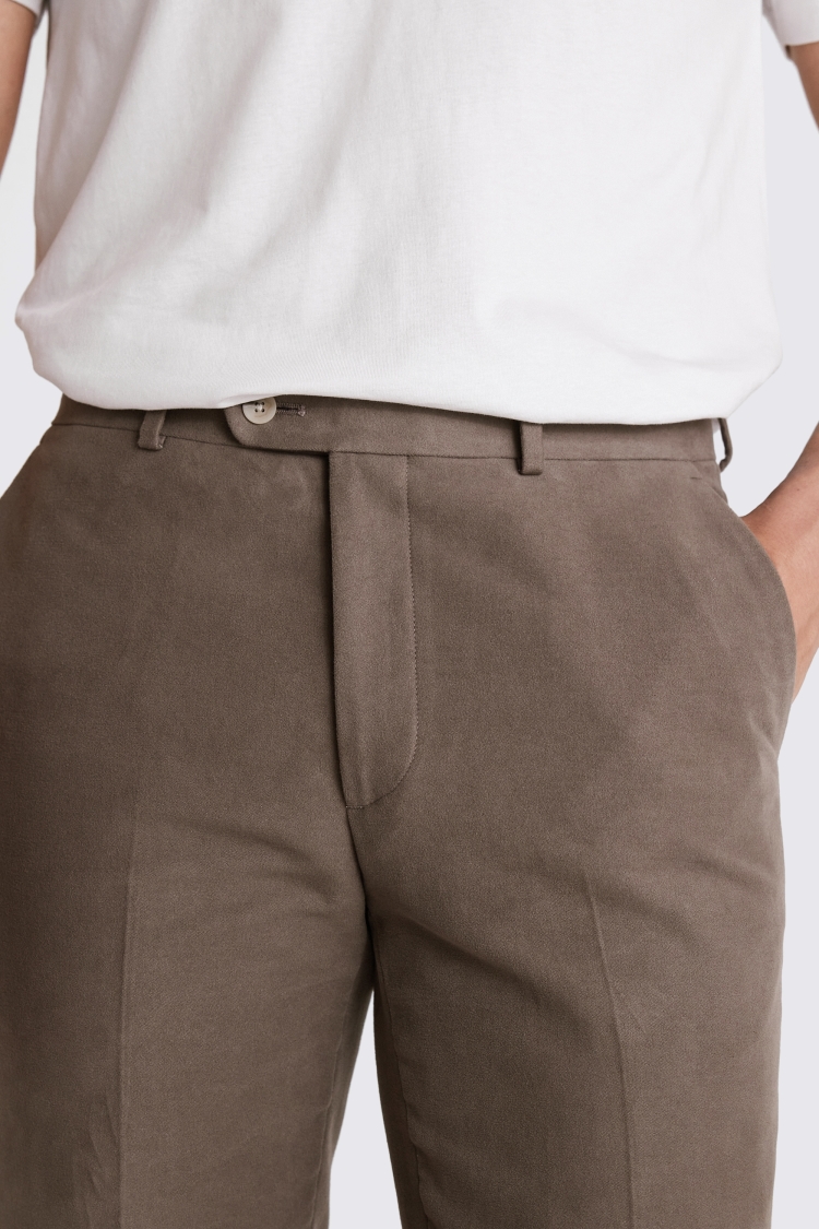Taupe Italian Moleskin Trousers - Image 3