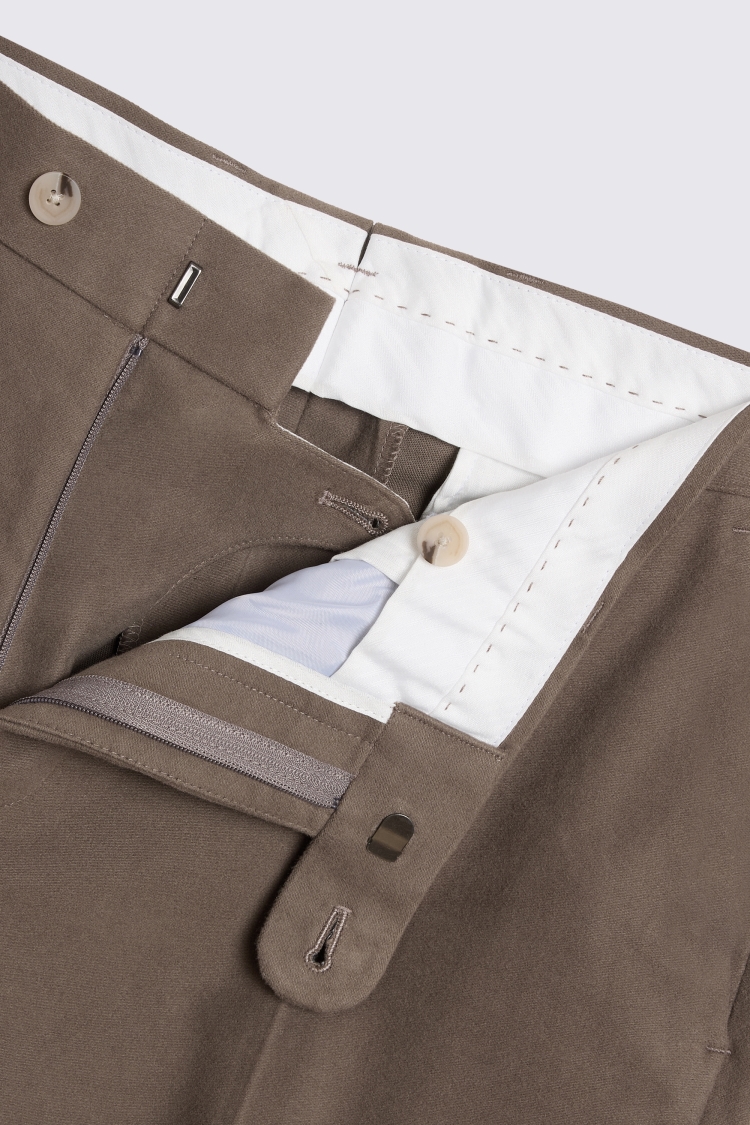 Taupe Italian Moleskin Trousers - Image 5