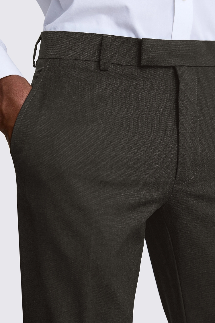 Charcoal Slim Fit Stretch Trousers - Image 3