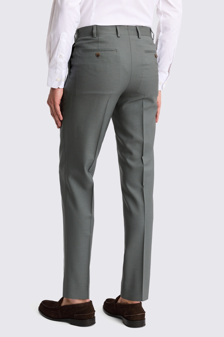 Khaki Italian Tailored Fit Trousers - Image 2