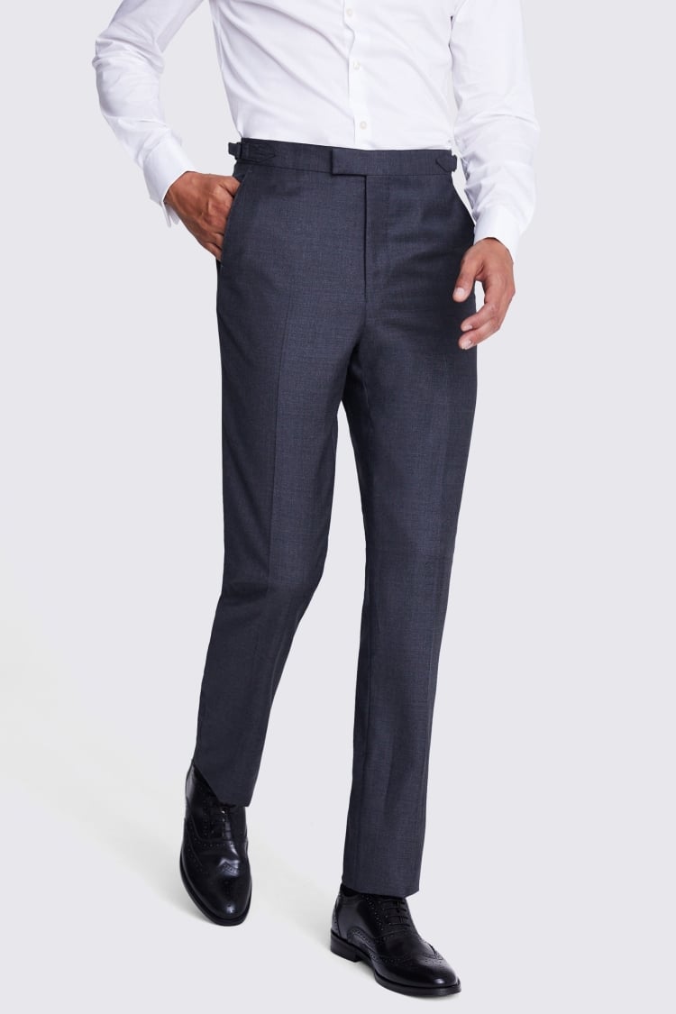 Grey Italian Tailored Fit Morningwear Trousers