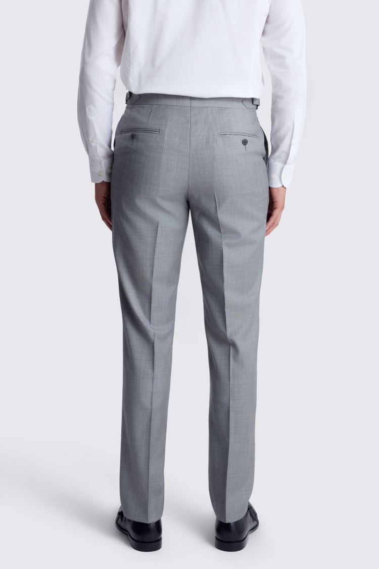 Grey Italian Tailored Fit Sharkskin Suit Trousers - Image 2