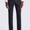 Blue Italian Tailored Fit Plain Trousers