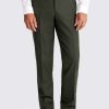 Dark Green Italian Tailored Fit Trousers