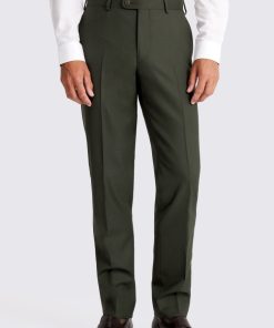 Dark Green Italian Tailored Fit Trousers