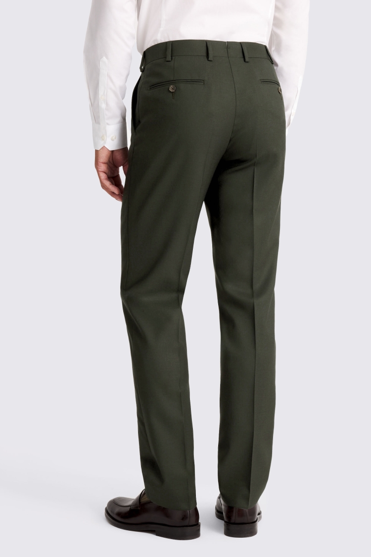 Dark Green Italian Tailored Fit Trousers - Image 2