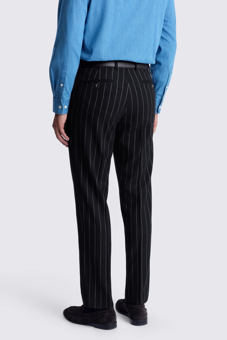 Navy Tailored Fit Stripe Trousers - Image 2