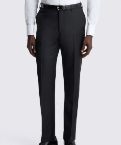 Black Italian Tailored Fit Twill Trousers