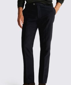 Navy Italian Moleskin Trousers