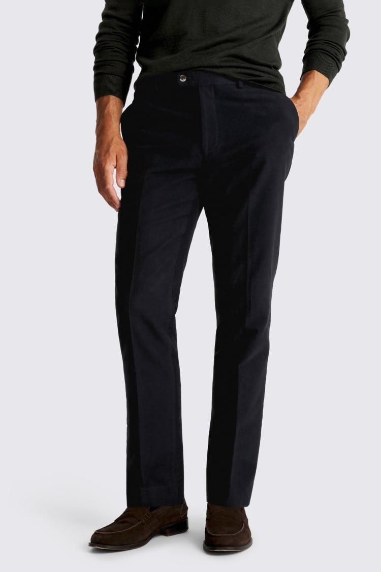 Navy Italian Moleskin Trousers
