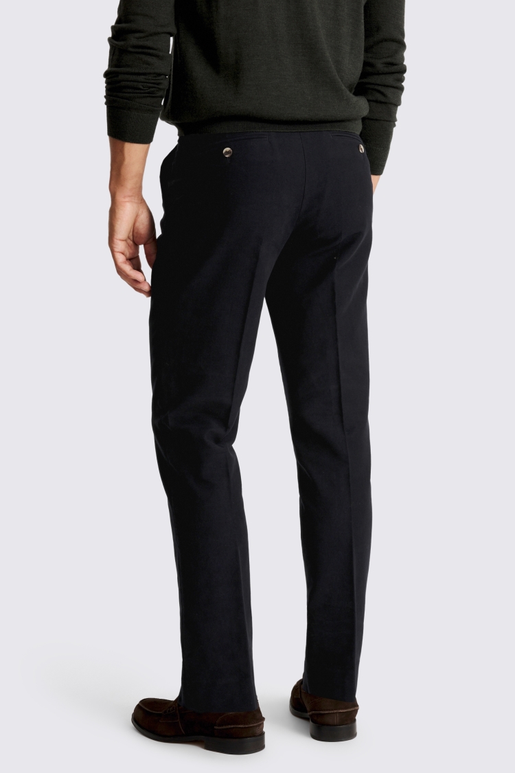 Navy Italian Moleskin Trousers - Image 3