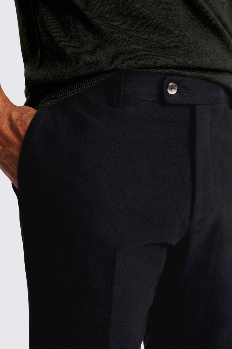 Navy Italian Moleskin Trousers - Image 4