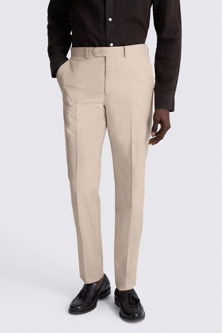 Neutral Tailored Fit Marl Performance Trousers
