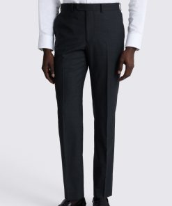 Navy Tailored Fit Puppytooth Performance Trousers